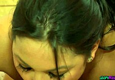 Busty Asian Masseur Strokes Client's Cock