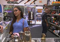 amateur babe with glasses gets spied on while sucking big cock in hospital