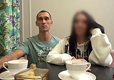 Swapping partners at home party for wet quickie with cute housewife