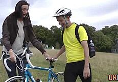 Mature British MILF in stockings sucks big cock for cum