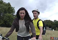 Mature British MILF in stockings sucks big cock for cum