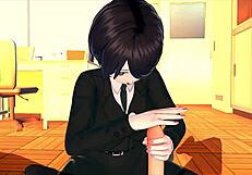 Japanese female boss rides employee in 3d hentai orgasm