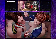 Mai and Kasumi get fucked from behind and creampied in ass!