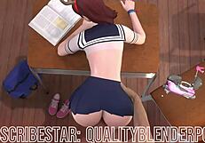 D Va gets slammed hard in school with big ass creampie