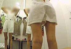 Hey, Caught No Panties in Fitting Room Upskirt! MysteriousKathy Exposed!