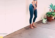 Asian Tina Locked Out on Balcony Desperate to Pee