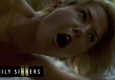 Kit Mercer's perfect tits bounce as she rides stepson Van Wylde's huge cock hard