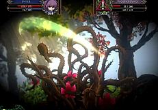 Playing this hentai rpg game with asian characters in leggings.