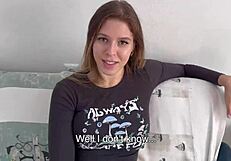 delivery girl craved cum so bad she sucked off a greedy customer. thirst quenched with a rough ride.