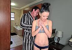 Tight Petite Pussy Fucked Hard By Master With Face Slaps And Hair Pulling