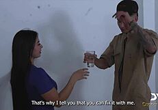 cuckold wife sucks cum from painter's huge cock - danner mendez & silvana lee