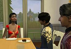 Indian step mom fucks her two sons for the first time