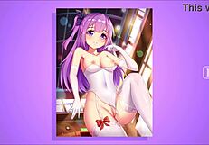 Beautiful young hentai girl slowly undresses revealing big tits and pussy