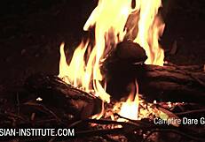 Blonde Gina Gerson's Wild Threesome Assfucking At The Campfire!
