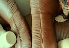 Stepmom and sex doll in taboo threesome with stepson