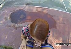 Dicking redhead cutie at tennis court