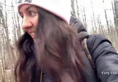 Public urination in the woods with a hidden camera