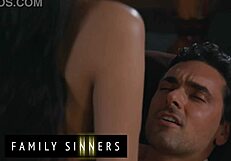 Family Sinners - Sexy Brunette Lies to Suck Stepdad’s Cock After Mom’s Cheating