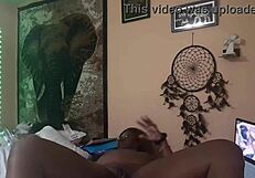 Naejae has a solo pleasure time with lesbian porn and twat rubbing