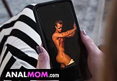 Anal mom: Naughty big breasted MILF caught while pleasuring herself