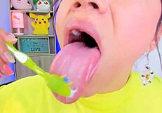 Lila Jordan Brushes Her Teeth With Saliva And Tongue