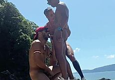 man, orgia with native fishermen at lover's beach rocks