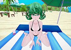 Tatsumaki and Captain Mizuki in intense 3D hentai action