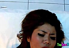 Asian Hooker Got Penetrated Hard in Heels During Raw Blowjob Session in Seedy Spot.