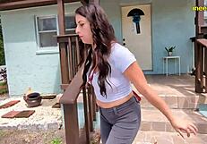 Sexy Indica Jane can't hold it, pissing herself desperately