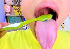 Lila Jordan Brushes Her Teeth With Saliva And Tongue