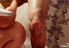 hey, big-boobs wife gives hubby a boob massage then climbs on for blowjob