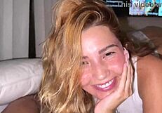 Agatha Vega relaxes yet craves juicy blowjob and cum licking with Christian Clay.