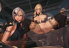 arlecchino and navia in hentai scene