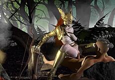 Malenia's forest ride in the world of Elden Ring parody