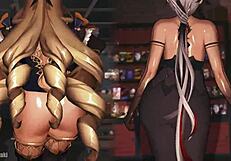 arlecchino and navia in hentai scene