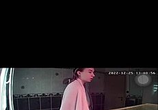 Amateur shower spy on teen 18+ blonde french girl