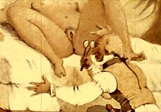 Vintage erotic cartoon illustration from anime