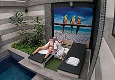 Blonde Teen 18+ Gives Intense Blowjob In Private Suite.