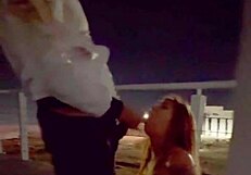 Damn, this couple’s banging hard on the bridge right now!