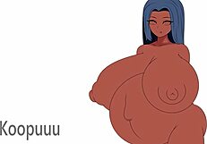 Speed painting of a pregnant woman in anime style