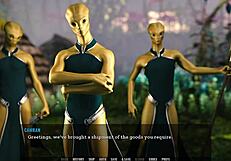 Tales from the unending void 11- female alien fingers herself ready for my cock