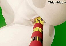 Android 18 intensely uses a dildo on her pussy in this bold animation.