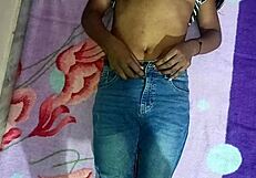 Indian Wife Fucks Husband's Friend in Bedroom