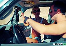 Fitness model enjoys public creampie session.