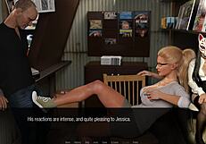 Long legs on old dude's crotch