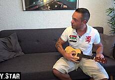 A European beauty gets a hot facial from her music teacher after a proper blowjob and fuck