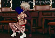 hey, check these cute 3d lesbian girls in pantyhose action!