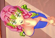 Removing The Towel From Mitsuri Kanroji To Reveal Her Hairless Body And Fuck Her Uncensored