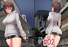 Shy girl tries taking off skirt while wandering dark alley