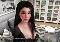3D game of hot stepsis's dildo play and cock craving